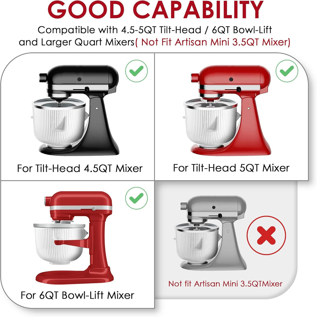 Eismaschinen-Aufsatz für KitchenAid-Mixer, passend für KitchenAid 4,5/5QT- und 6QT-Standmixer, Froze
