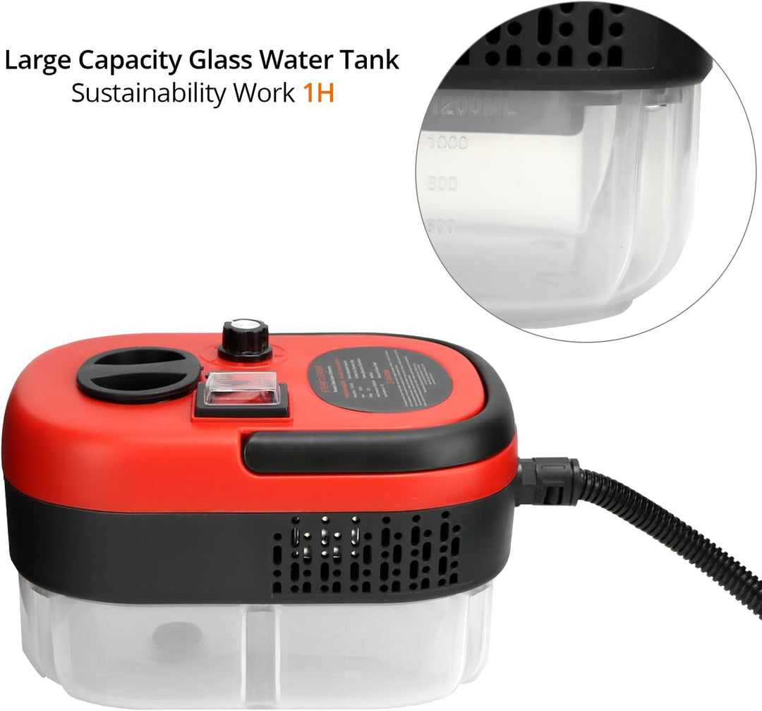 QWORK® Dampfreiniger 2500w tragbarer dampfreiniger handgerät mit bürstenköpfen für küche, bad, garag