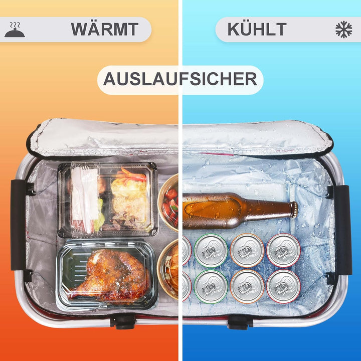 wuuhoo® Einkaufskorb Irene mit verstärktem Griff faltbar I Picknick-Korb klappbar I Einkaufstasche f