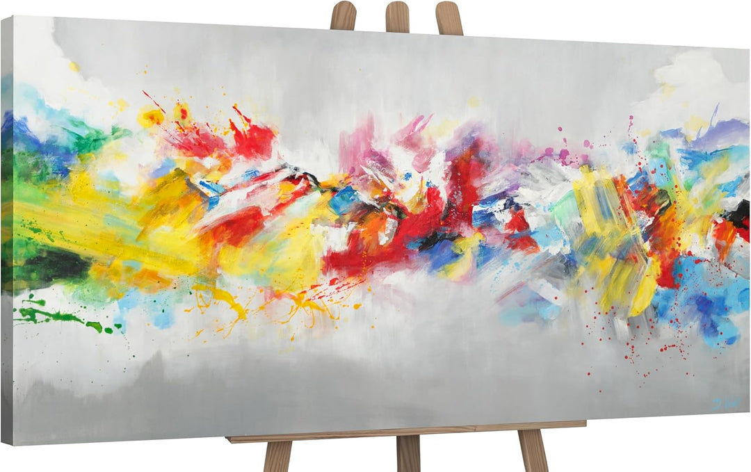 YS-Art Abstrakt Design Acryl Gemälde auf Leinwand buntes Leben handgemalt Wandbilder Wohnzimmer mode