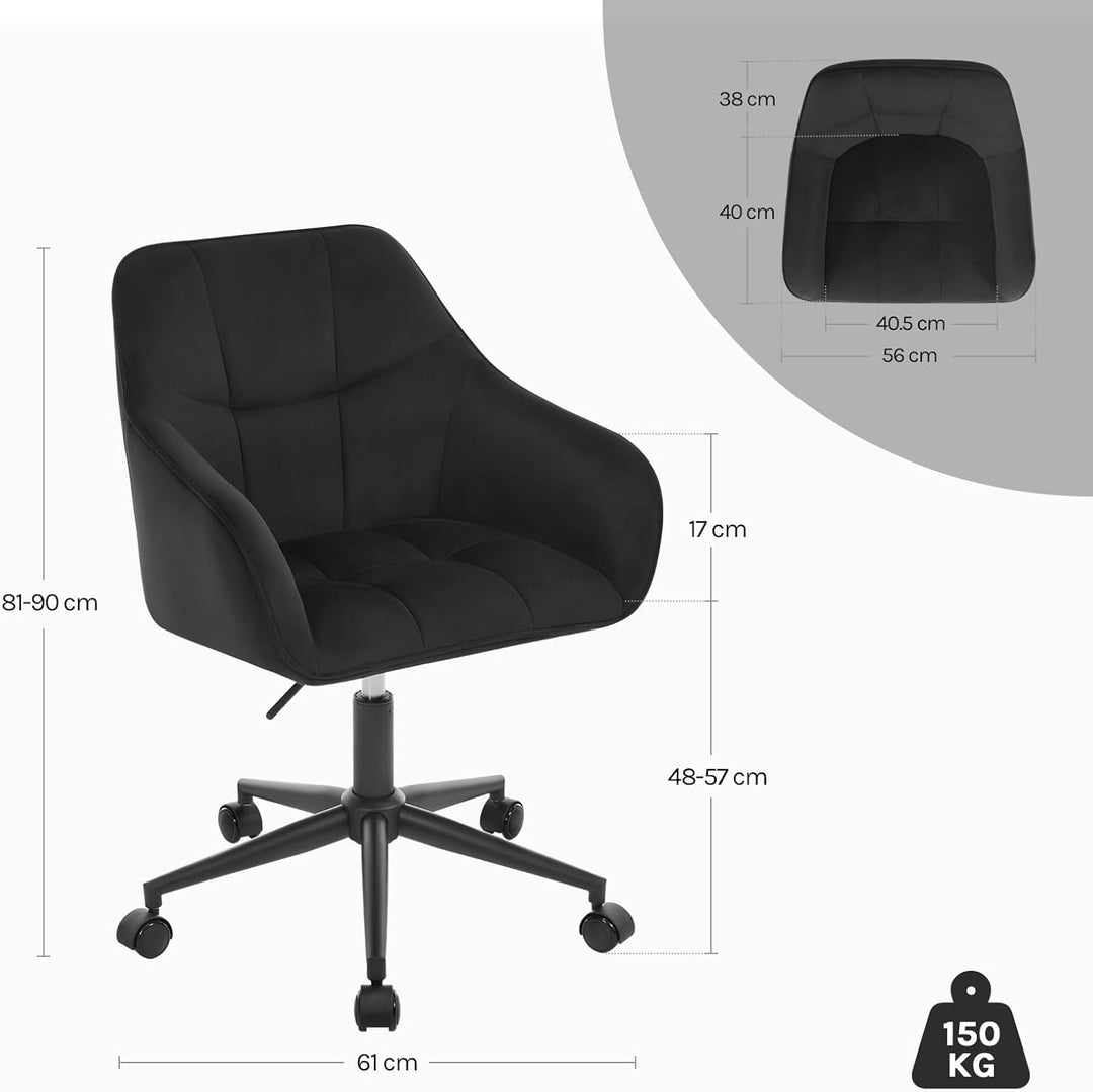 WOLTU Homeoffice Stuhl, Schreibtischstuhl, Drehstuhl, Schminkstuhl, höhenverstellbar, bis 150 kg bel