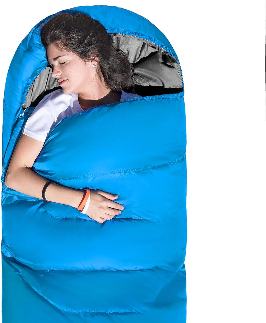 KingCamp Oasis Schlafsack, 3 Jahreszeiten, warm, bequem, leicht, tragbar, mit Kapuze, für drinnen un