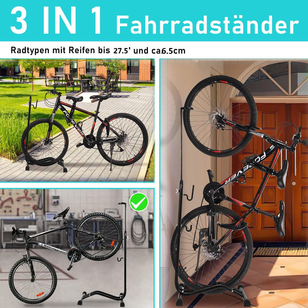 Daromigo Fahrradständer Boden, 2 Stück 3 in 1 Fahrradhalterung Höhenverstellbaren, Radständer für 29