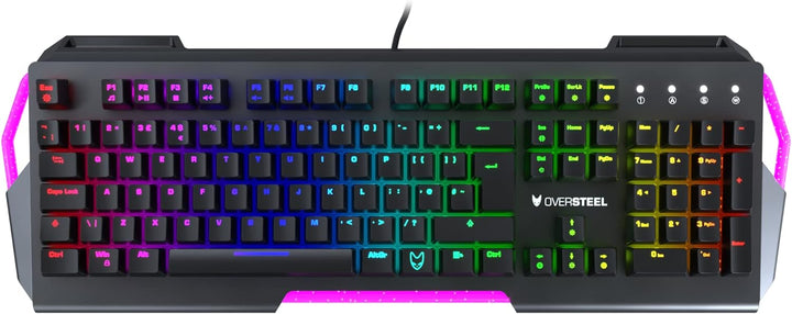 Oversteel Iron Mechanische Gaming-Tastatur, RGB, roter Schalter
