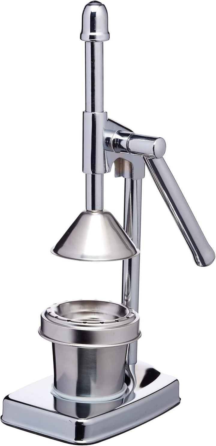 masterclass KitchenCraft "Deluxe" Saftpresse Edelstahl Manuell, Farbe: Silber, mit Sieb für Kerne un