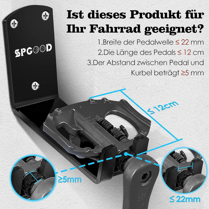SPGOOD Fahrrad Wandhalterung 3 IN 1 Fahrradhalterung Wand Bike Wall Mount -1xWandhalter & 2x Stützwi