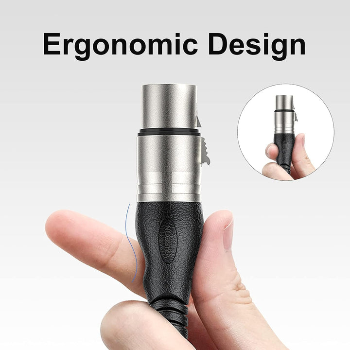 NUOSIYA XLR Kabel 3m 2Pack Mikrofonkabel, 3-Pin XLR Stecker auf Buchse Mikrofonkabel für Mikrofon, V