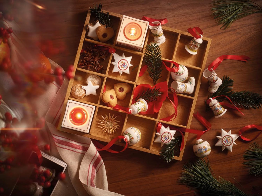 Hutschenreuther Porzellankugel 2024-Weihnachtsleuchten 6 cm Weihnachtskugel, Porzellan, Mehrfarbig