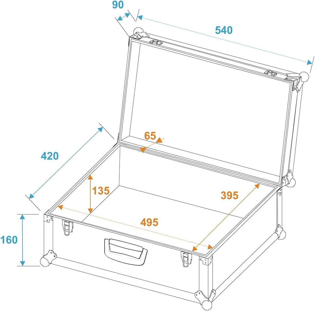 ROADINGER Universal-Koffer-Case Tour Pro 54x42x25cm schwarz | Flightcase Tour Pro, universell einset