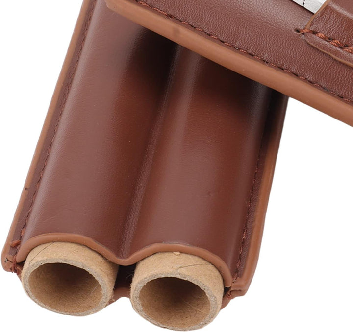 Zigarrenetui, Portable 2 Fingers Leder Zigarre Reiseetui mit Zigarrenschneider Adopt elastische gebü