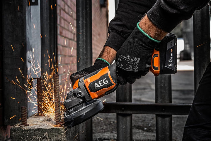 AEG 18 V PRO18V Brushless Akku-Winkelschleifer BEWS18-125BL-0 (Scheiben-Ø 125mm, Leerlaufdrehzahl 0-