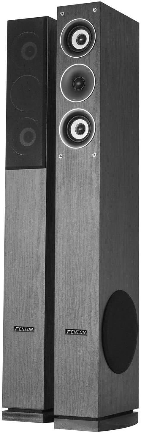 Fenton SHFT52B HiFi Lautsprecher Set, 3-Wege passives Standlautsprecher Paar - 500 Watt - Hi-Fi Laut
