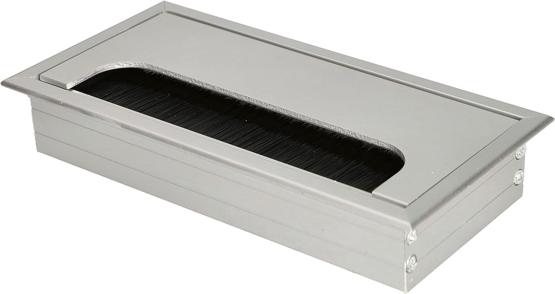 KOTARBAU® 2er Set Aluminium Kabeldurchführung 160x80 mm für Möbel Silber Kabeldose Kabeldurchlass Ec