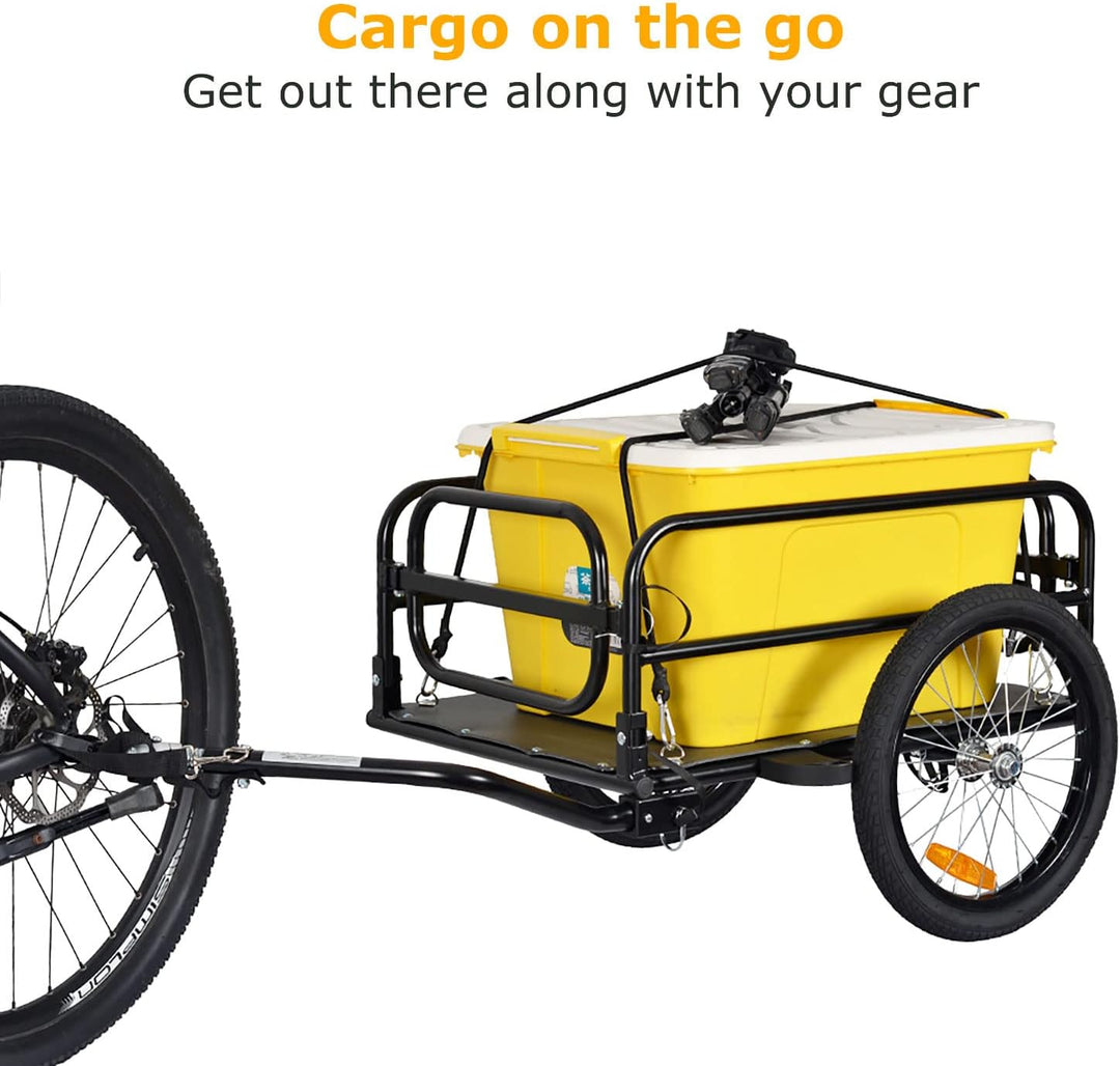 Tiggo Klappbar Fahrrad Lastenanhänger Fahrradanhänger Ladefläche: 67 x 46x25 cm / ca. 70 Liter / 2 G
