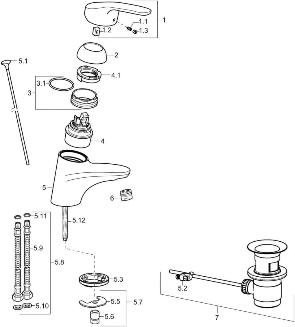 Hansa 1092283 Waschtisch Armatur Hansamix