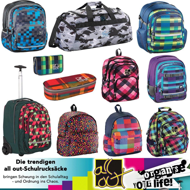 Bowatex All Out Rucksack Schulrucksack 30x19x42cm FILBY Woody Blue 138 546 + Adressanhänger