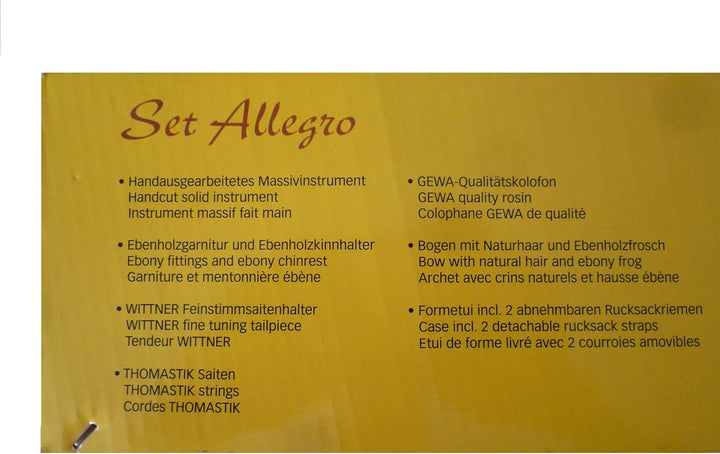 Gewa Violingarnitur Set Allegro 4/4