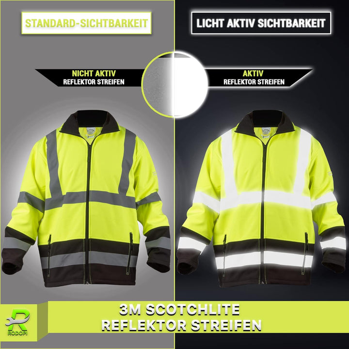 RODOPI FREEZ-Reflex Winter Arbeitsjacke Herren und Damen Gr.S-XXXL Reflektierende Jacke wasserdicht