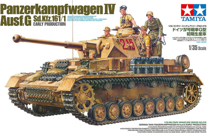 Tamiya 35378-000 Militär 35378 1:35 Dt. Pz.Kpfw. IV AUSF.G Frühe.Prod. -Originalgetreue Nachbildung,