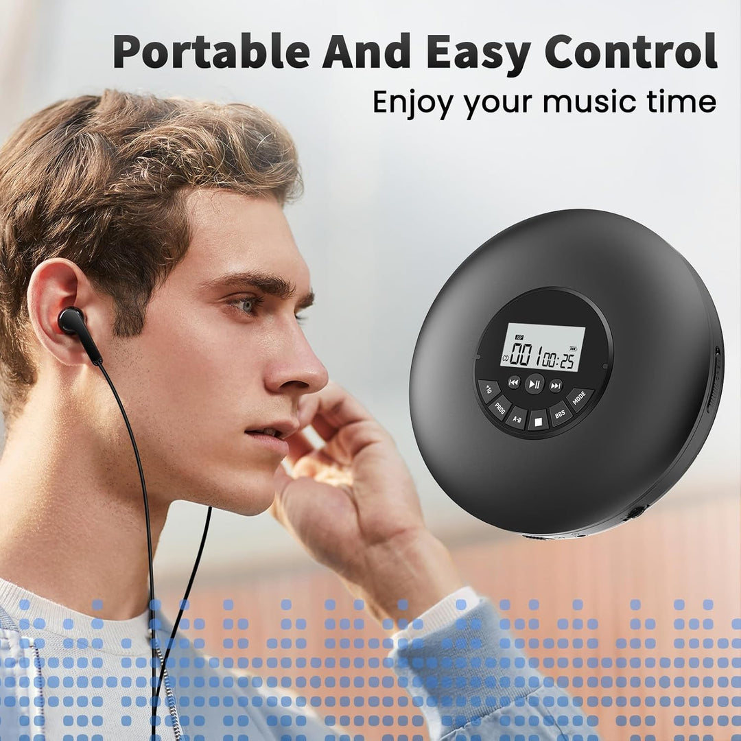 Arafuna Tragbarer CD Player-Compact Discman CD Player-Persönlicher Musik-Player mit CD-R, CD-RW Wied