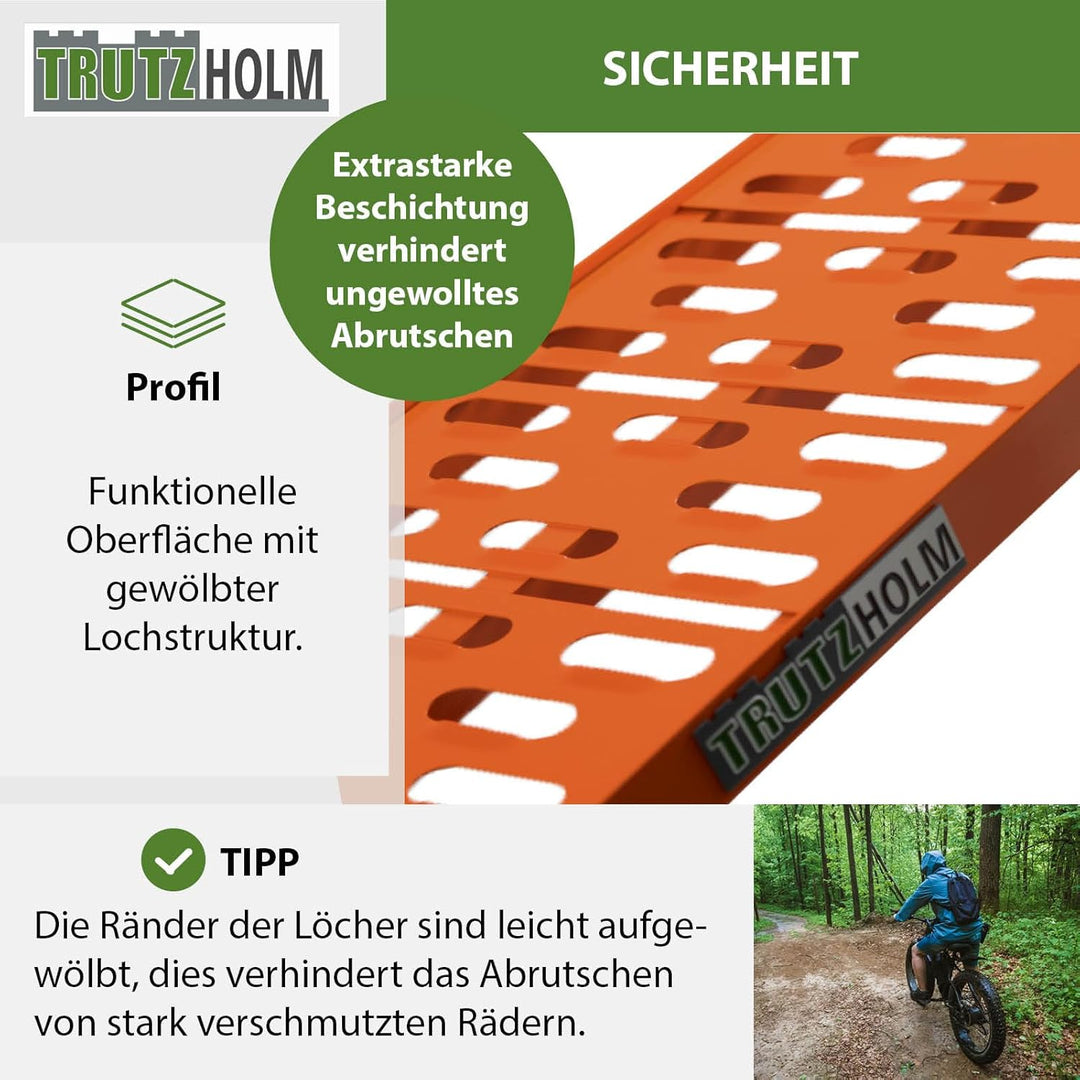 TRUTZHOLM 2X Auffahrrampe 680 kg Faltbare ALU Rampen klappbar Alu Auffahrrampe Rampe Verladerampen 3