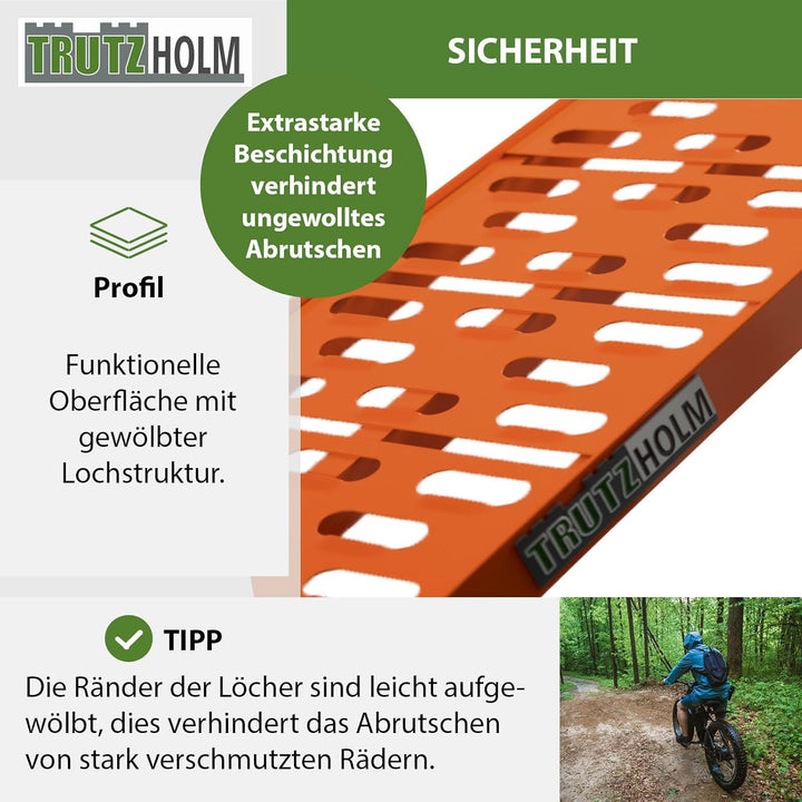 TRUTZHOLM 2X Auffahrrampe 680 kg Faltbare ALU Rampen klappbar Alu Auffahrrampe Rampe Verladerampen 3