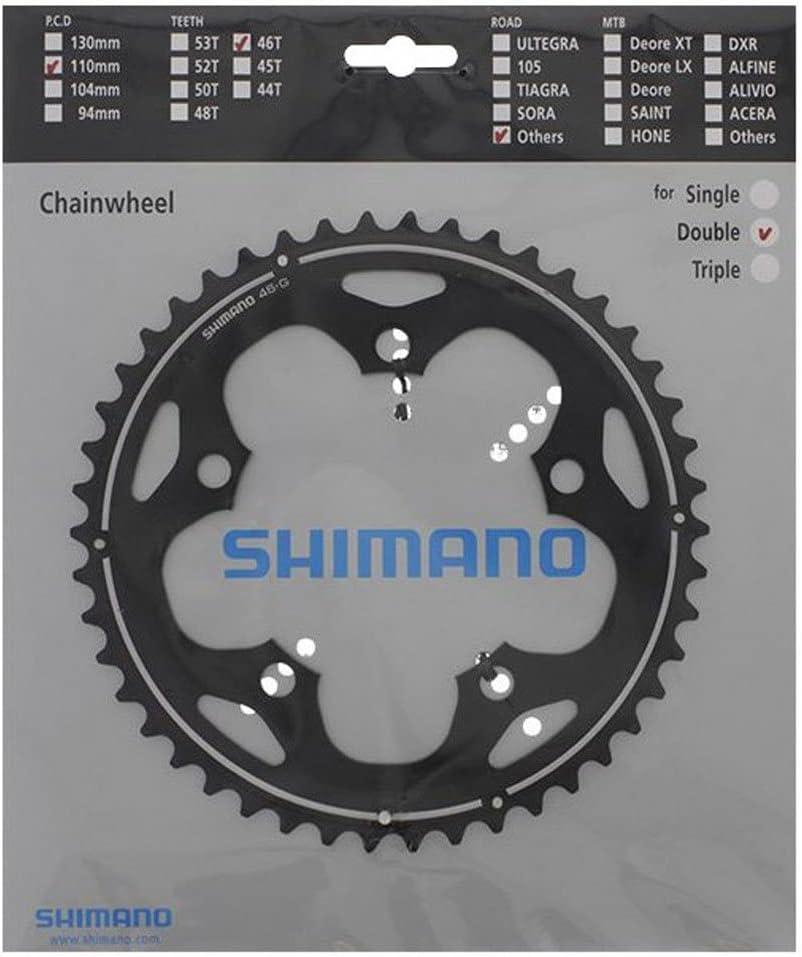 SHIMANO XC50 Cyclo-Cross Kettenblatt (46T | 5L | 110LK | schwarz), Schwarz