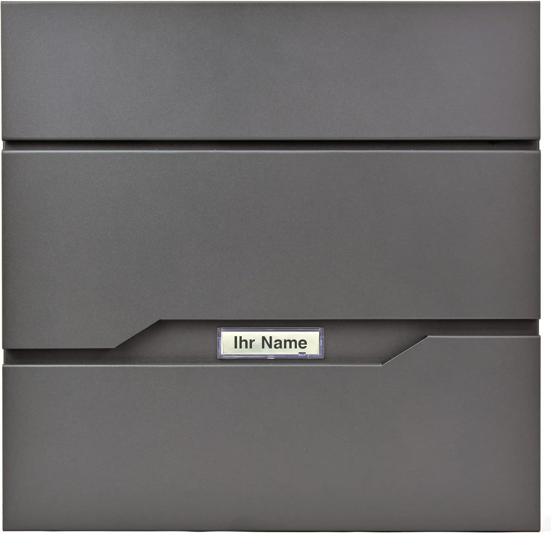 Verda Briefkasten mit Zeitungsfach Wandbriefkasten Zeitungsrolle Designer Postkasten Sichtfenster Na