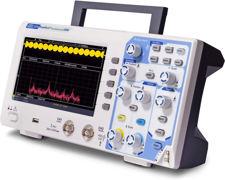 PeakTech P 1335 20 MHz 2-Kanal Digital-Speicher-Oszilloskop mit USB-Schnittstelle, 15 W, 240 V, 20 M