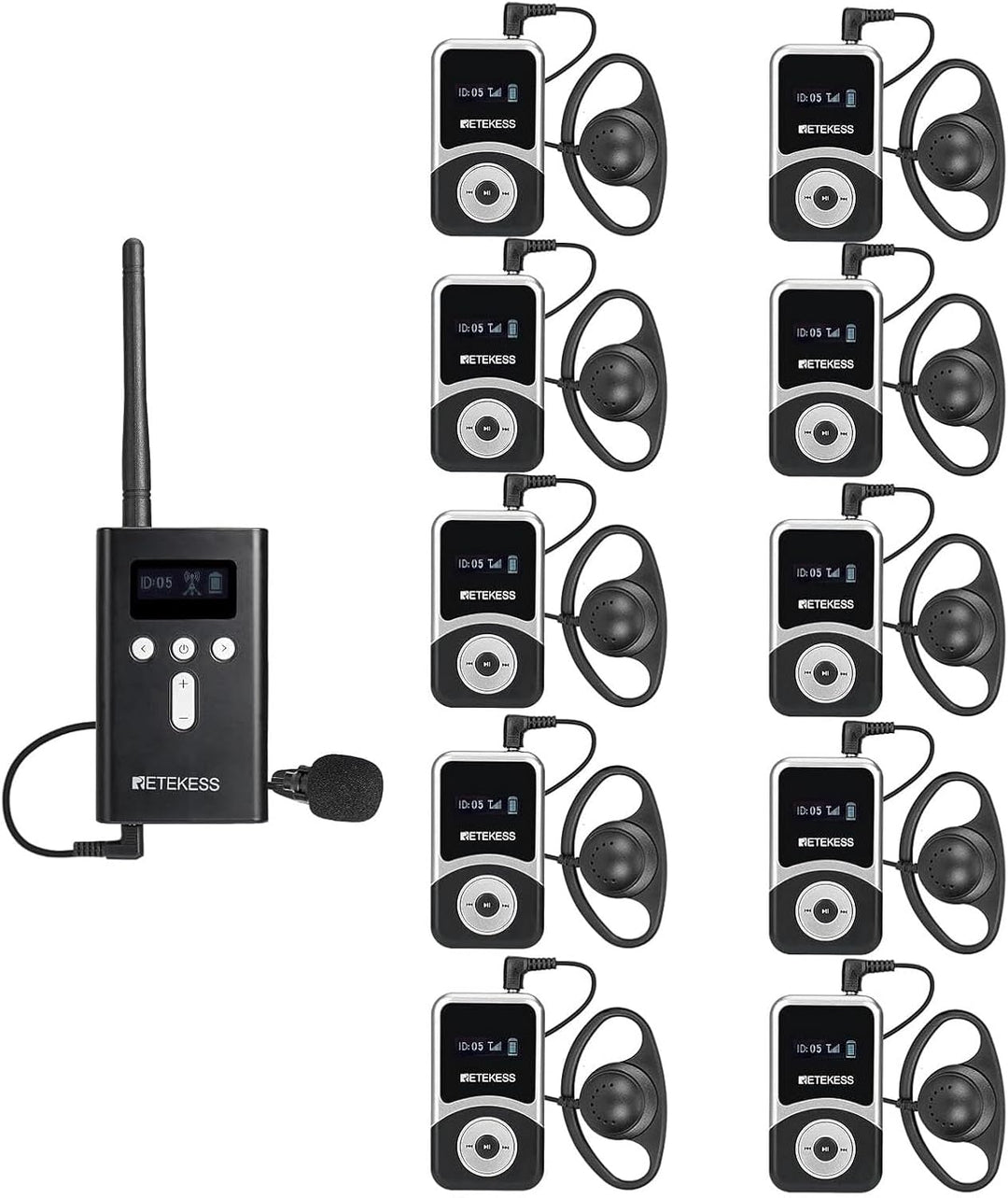 Retekess T130S Wireless Tour Guide System, 100m Drahtloses Reiseführersystem, Übersetzungssystem für