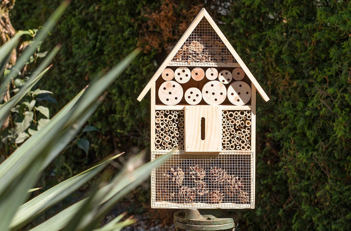 Brandsseller Insektenhotel XXL Natur Nistkasten Insektenhaus aus Holz für Fluginsekten - Bienen,Schm