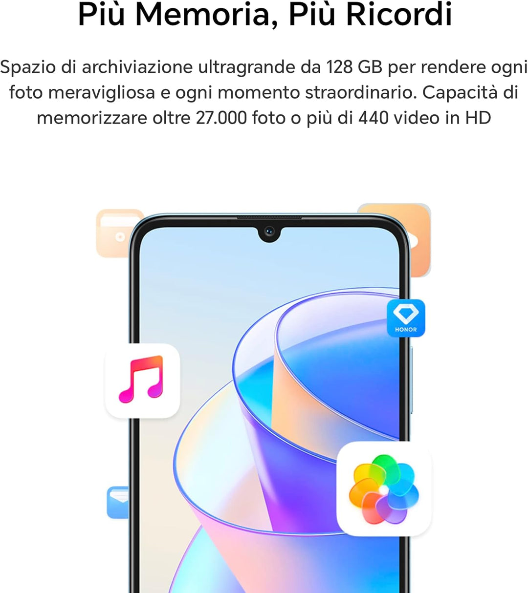 Honor X7a 128GB/4GB RAM Dual-SIM midnight-black, Schwarz Mitternacht, (5109AMLW) Mitternachtsschwarz