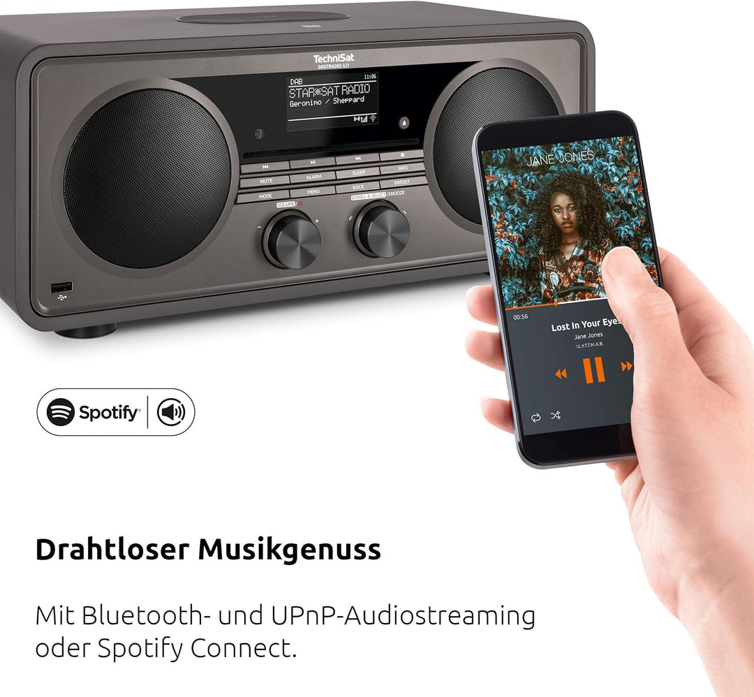 TechniSat DIGITRADIO 631 - Stereo Internetradio (DAB, UKW, 70 Watt 2.1 System m. Subwoofer, CD, USB,