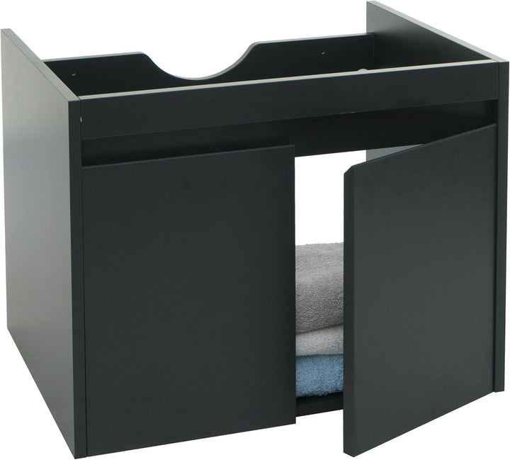 Waschbeckenunterschrank HWC-L86AM, Badezimmer Waschtisch Unterschrank, FSC® Melamin 2 Türen 48x59x46