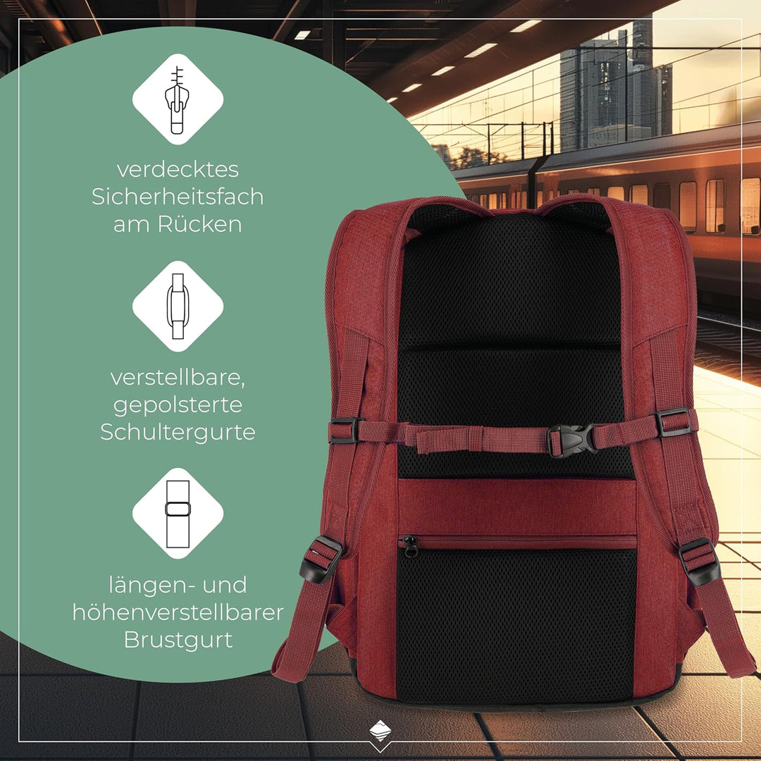 Travelite Handgepäck Rucksack Grösse L erfüllt IATA Bordgepäck Mass, Gepäck Serie KICK OFF: Praktisc