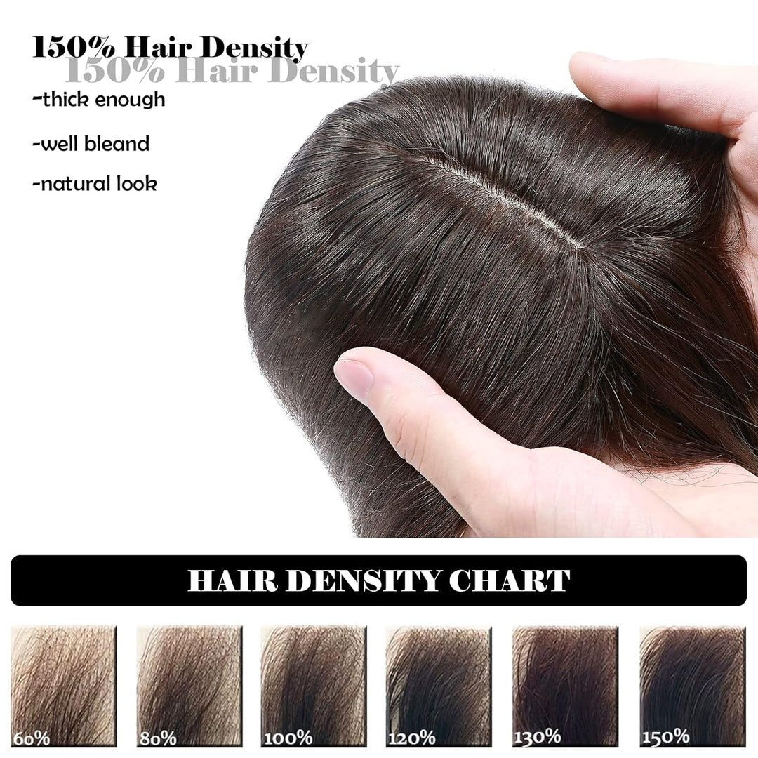 Clip in Extensions Echthaar Topper Extensions Echthaar Haarteile Echthaar Glatt Toupet Haarverdickun