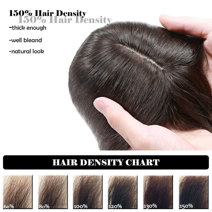 Clip in Extensions Echthaar Topper Extensions Echthaar Haarteile Echthaar Glatt Toupet Haarverdickun