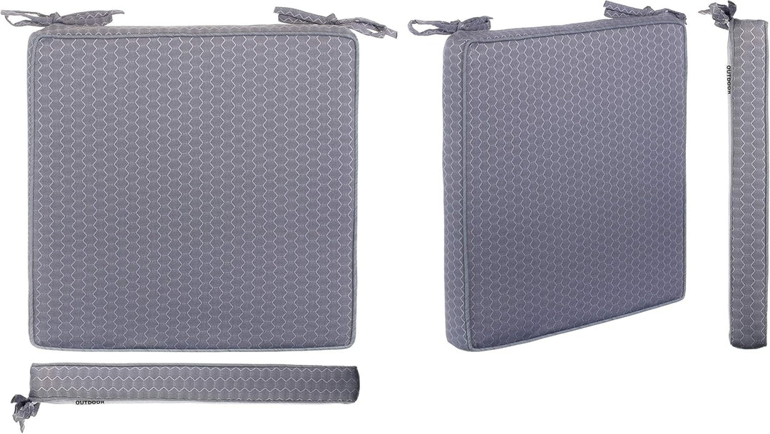 Brandsseller Outdoor Garten Sitzkissen Auflagen Kissen mit Paspel - Waben-Optik - Schmutz- und Wasse