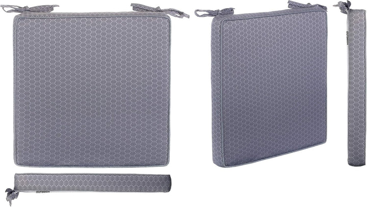 Brandsseller Outdoor Garten Sitzkissen Auflagen Kissen mit Paspel - Waben-Optik - Schmutz- und Wasse