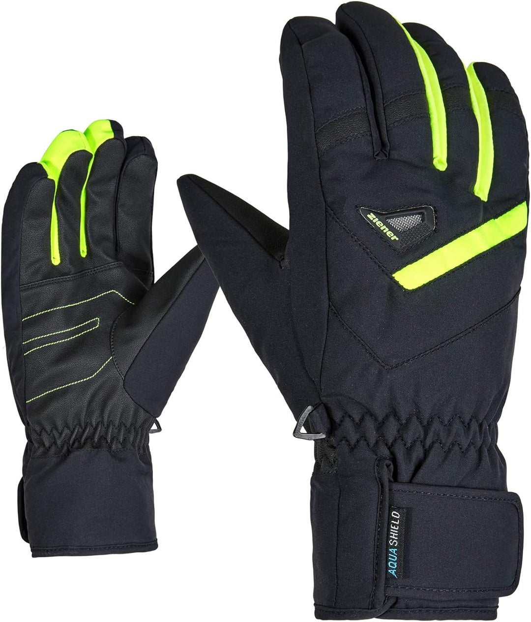 Ziener Gloves Herren Gary Skihandschuhe 10.5 black.poison yellow, 10.5 black.poison yellow