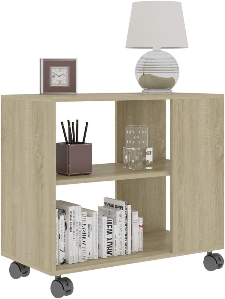 FIRBNUS Beistelltisch Sonoma-Eiche 70x35x55 cm Beistelltisch Schmal Beistelltisch Rollen Beistelltis