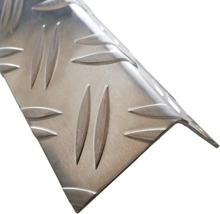Riffelblech Alu Leiste, 2000mm Alu Riffelblech Kantenschutz 100x70 mm Schenkelinnenmass aus Alu Riff