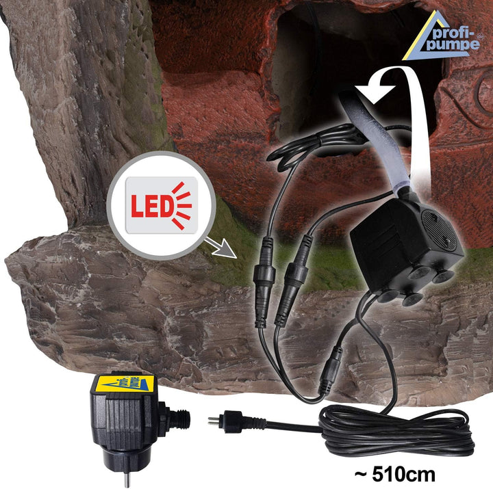 Gartenbrunnen Brunnen Zierbrunnen Zimmerbrunnen Springbrunnen Brunnen mit LED-Licht 230V Wasserfall