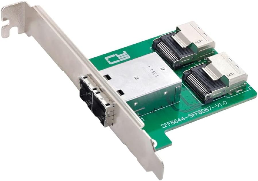 Cablecc Dual Ports Mini SAS HD SFF-8644 zu internem Mini SAS SFF-8087 PCBA-Buchsenadapter mit Low-Pr