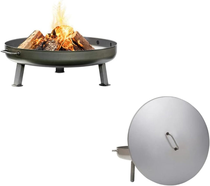 Czaja® Feuerschale mit Deckel 80 cm Bonn | Feuerschale für den Garten | Feuerstelle | Feuerkorb | Ga