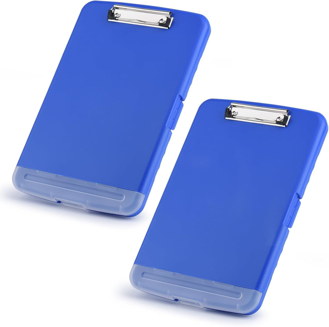 ZCZN Klemmbrett a4 mit Deckel, 2 Stück Schreibbrett mit Aufbewahrung, Kunststoff-Schreibbrett für Sc