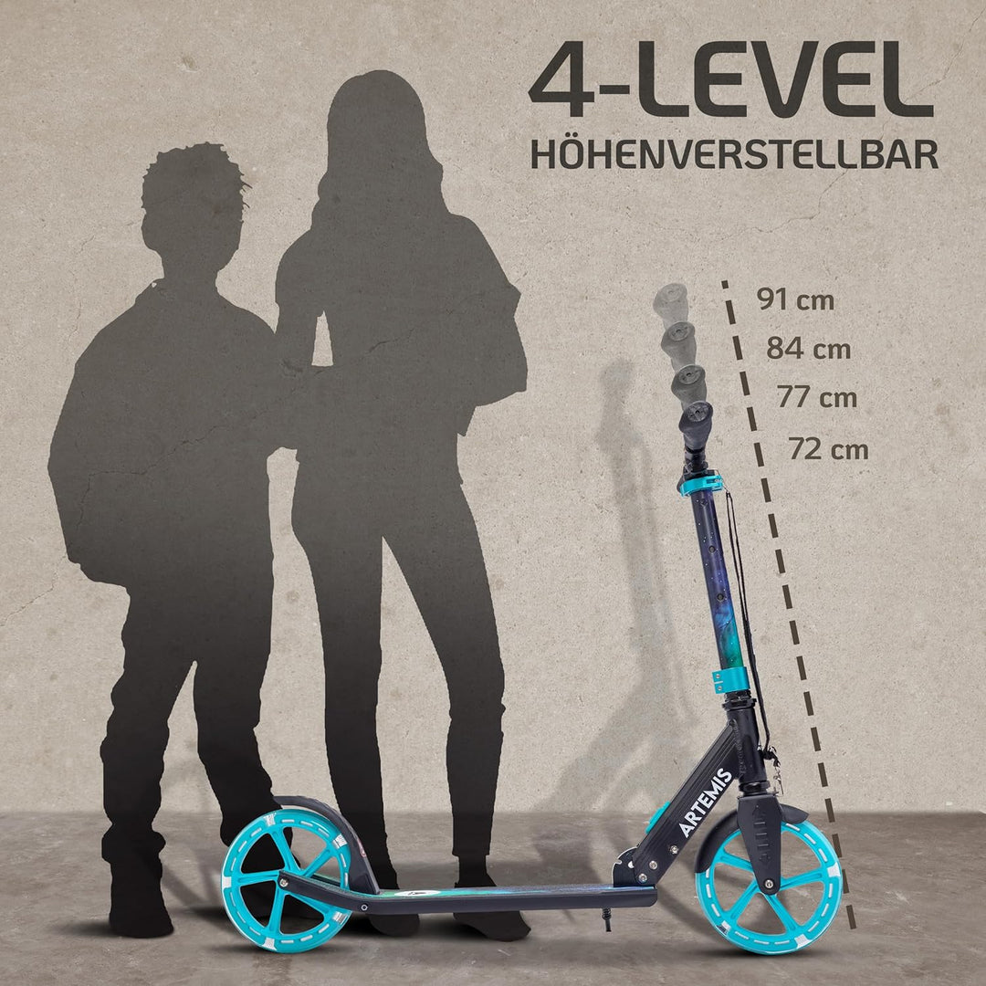Apollo Artemis City Roller - Höhenverstellbarer Scooter für Kinder, Teens und Erwachsene, Tretroller