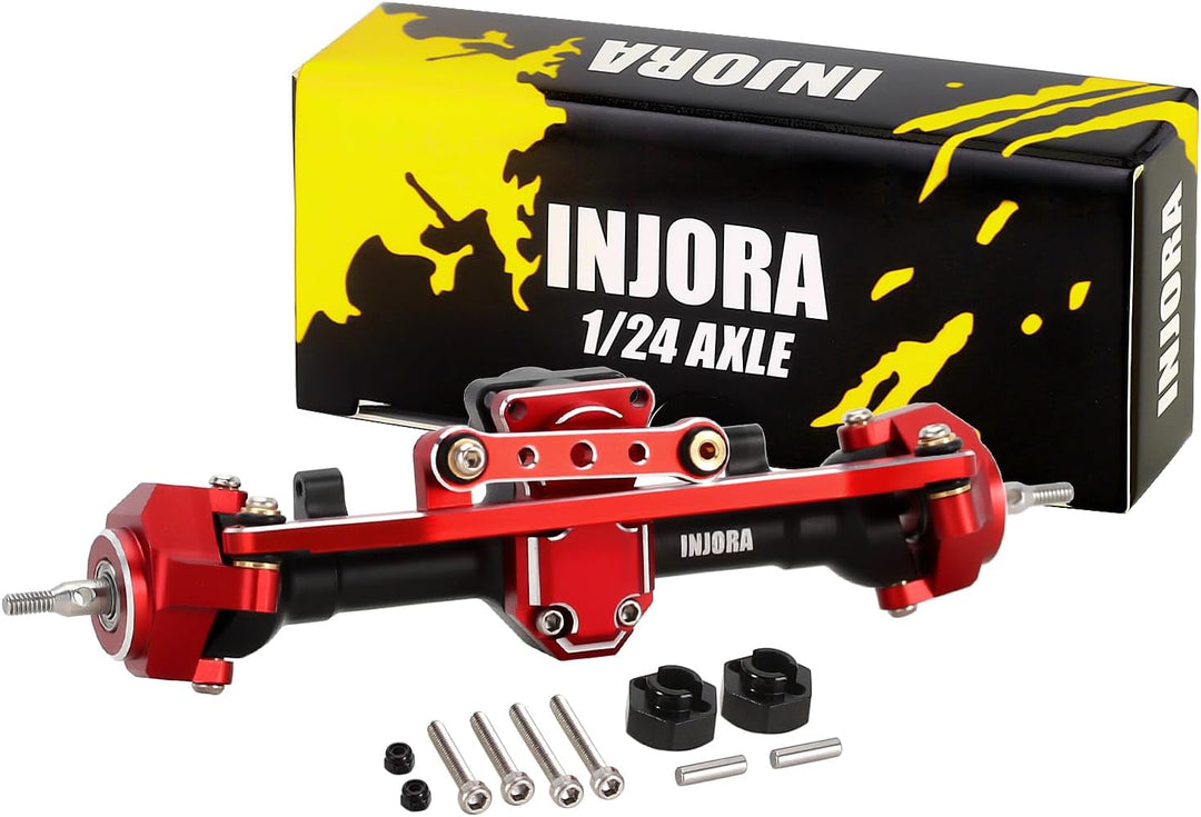 INJORA RC Achse Vorder CNC Aluminium mit 13T Schneckengetriebe für Axial SCX24 Deadbolt C10 JLU Glad