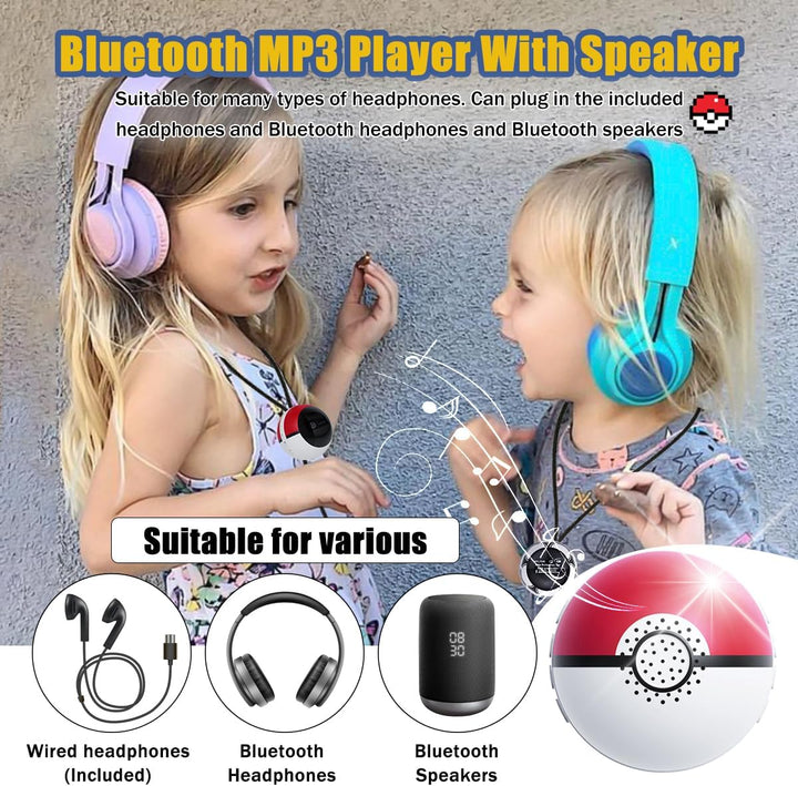 64 GB MP3 Player Kinder, MP3 Player Bluetooth 5.0, Mini Monster Ball Musik Player mit Kopfhörer, mp3