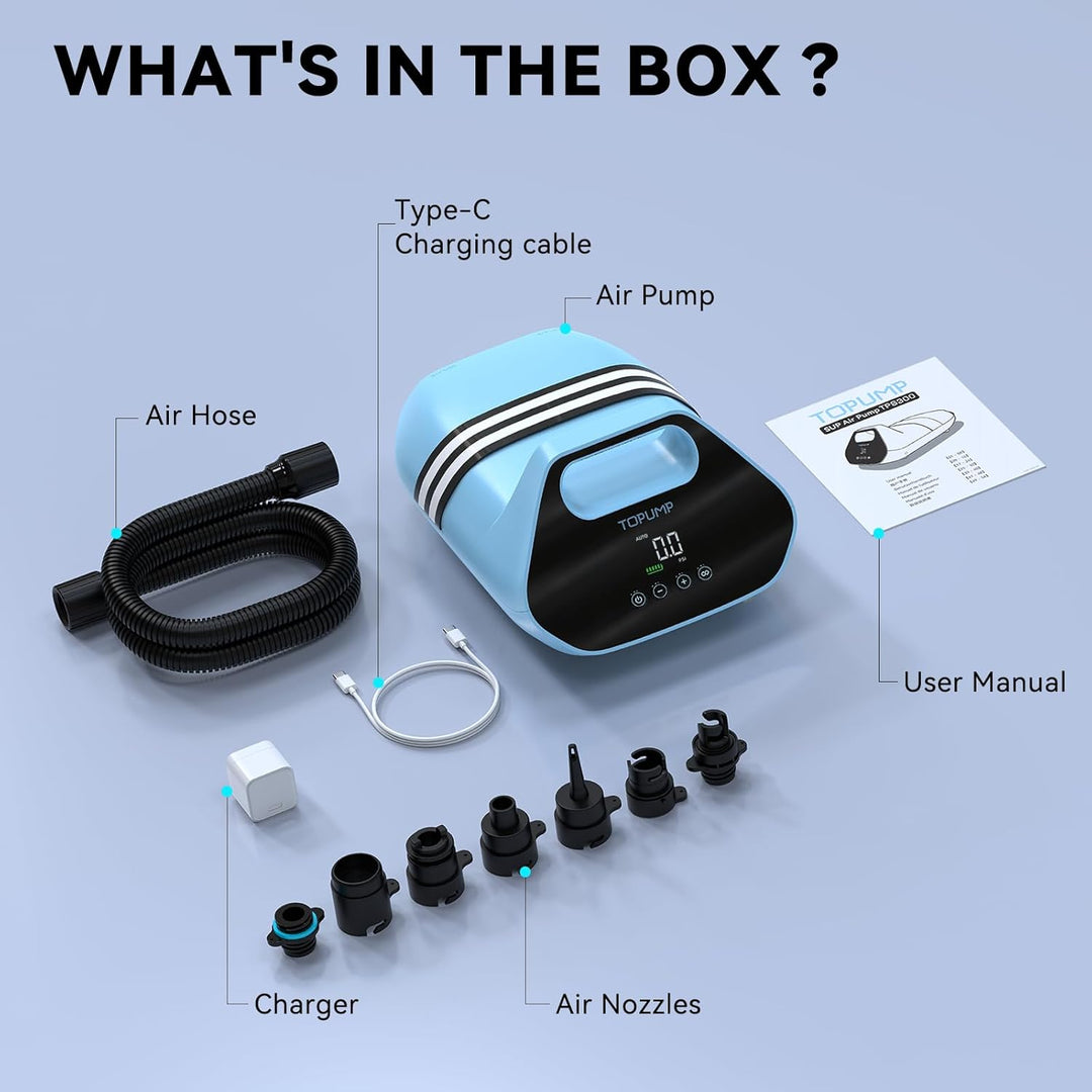 TOPUMP 7800mAh SUP Pumpe Elektrisch Akku TPS300, 20 PSI Hochdruck Elektrische SUP Luftpumpe, 110 V A